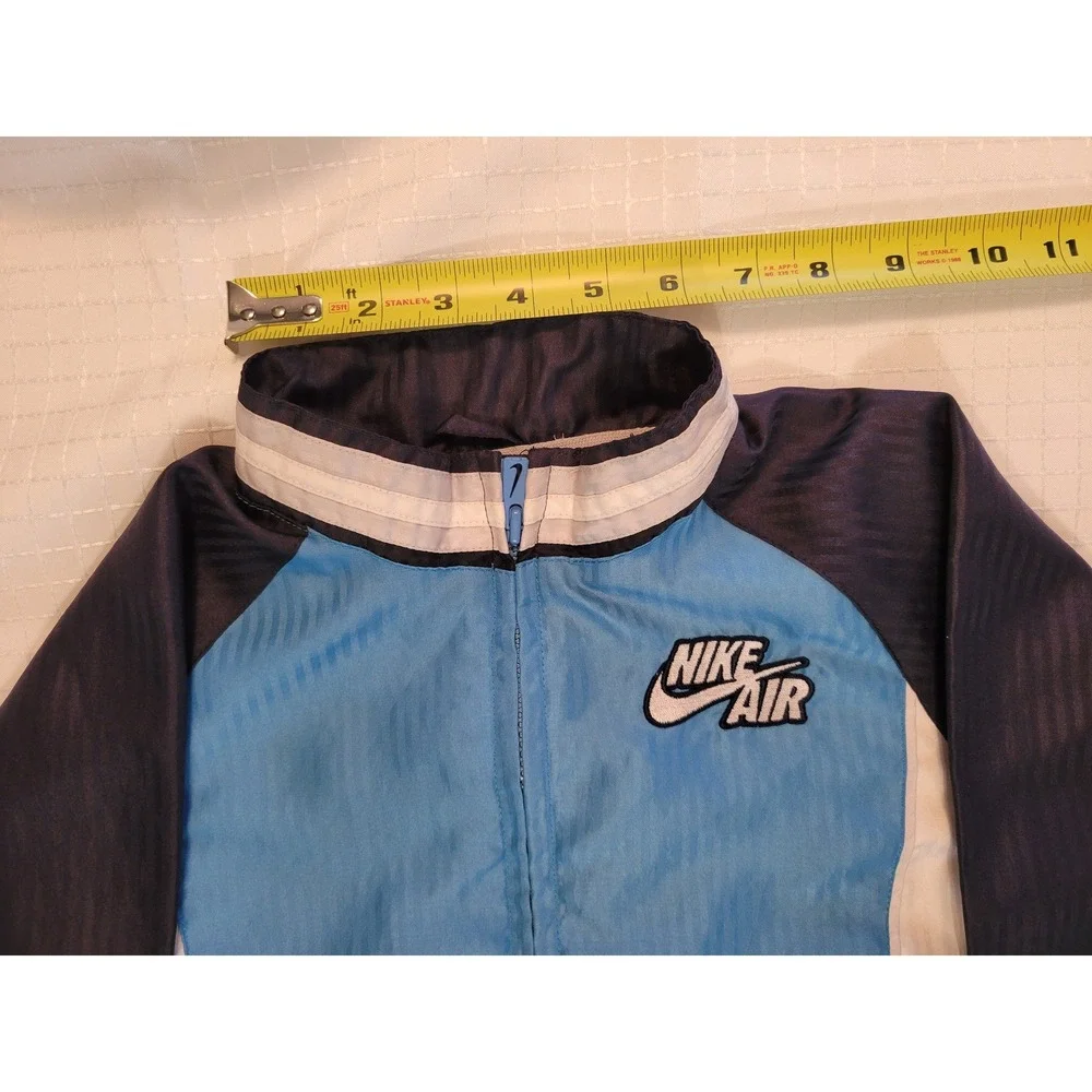 Nike Air Kids Windbreaker Jacket Blue Navy Colorblock Full Zip Mesh Lined Size 7